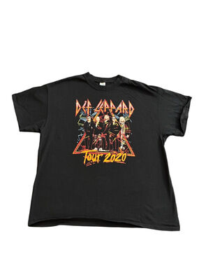 Def Leppard Tour 2020 Band T Shirt Black Graphic Tee XL Rock Concert